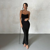 Silk-Satin Belted Midi Dress